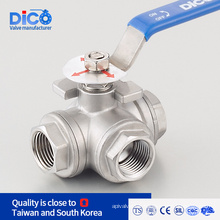 CF8m BSP L/T Port Three Way Ball Valve